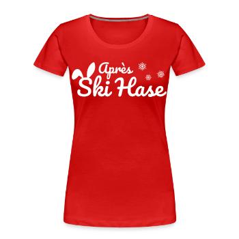 Apres Ski Rabbit Ski Après Ski Party Snow white - Women's Premium Organic T-Shirt - red - Front - Mia (176cm)
