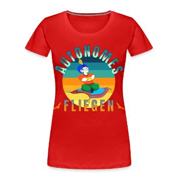 autonomes fliegen keine neue technologie teppich - Frauen Premium Bio T-Shirt - Rot - Vorne - Mia (176cm)