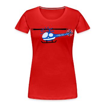 Hélicoptère Police Enfants - T-shirt bio Premium Femme - rouge - Devant - Mia (176cm)