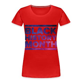 Galaxie du Mois de l’histoire des Noirs - T-shirt bio Premium Femme - rouge - Devant - Mia (176cm)