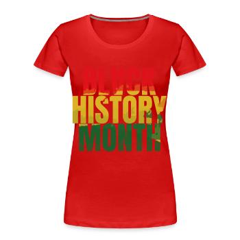 Mois de l’histoire des Noirs blm - T-shirt bio Premium Femme - rouge - Devant - Mia (176cm)