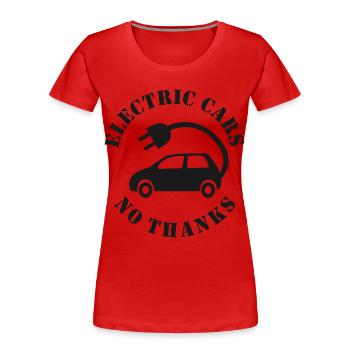 Elektroautos Nein danke - Frauen Premium Bio T-Shirt - Rot - Vorne - Mia (176cm)