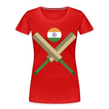 Cricketspieler | Cricket Sport Team Geschenkideen - Frauen Premium Bio T-Shirt - Rot - Vorne - Mia (176cm)