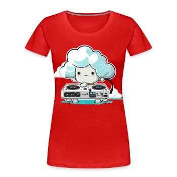 Là-haut dans les nuages - T-shirt bio Premium Femme - rouge - Devant - Mia (176cm)