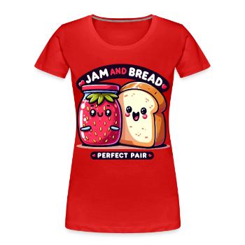 Marmelade und Brot, das perfekte Paar - Frauen Premium Bio T-Shirt - Rot - Vorne - Mia (176cm)
