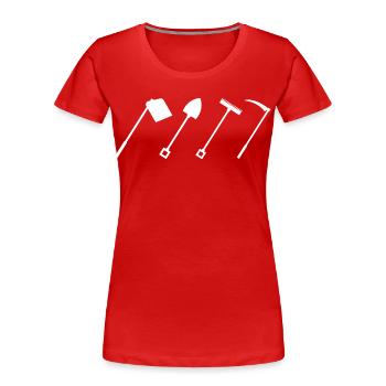 Bauernhof Werkzeuge - Frauen Premium Bio T-Shirt - Rot - Vorne - Mia (176cm)