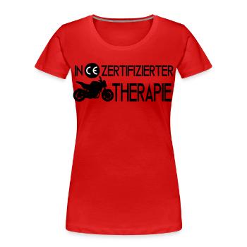 Motorrad Therapie - Frauen Premium Bio T-Shirt - Rot - Vorne - Mia (176cm)