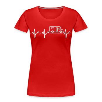Heartbeat Semi-intégré Motorhome Driver ECG - T-shirt bio Premium Femme - rouge - Devant - Mia (176cm)