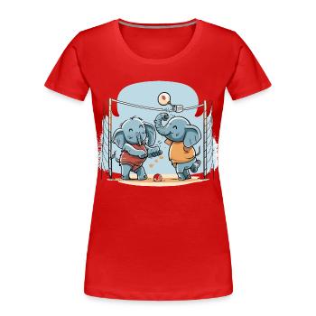 Elefanten-Stachel - Frauen Premium Bio T-Shirt - Rot - Vorne - Mia (176cm)