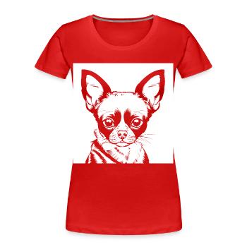 Drôle Chihuahua portant des lunettes de soleil Chihuahuas - T-shirt bio Premium Femme - rouge - Devant - Mia (176cm)