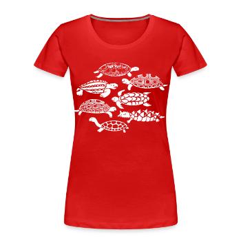 Schildkröten Reptilien Artenschutz Meer Natur - Frauen Premium Bio T-Shirt - Rot - Vorne - Mia (176cm)
