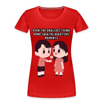 Paar-Liebe - Frauen Premium Bio T-Shirt - Rot - Vorne - Mia (176cm)