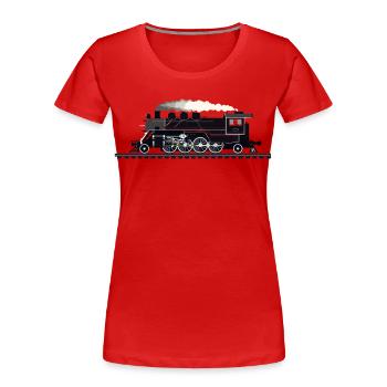 Railway Graphic - Women's Premium Organic T-Shirt - red - Front - Mia (176cm)