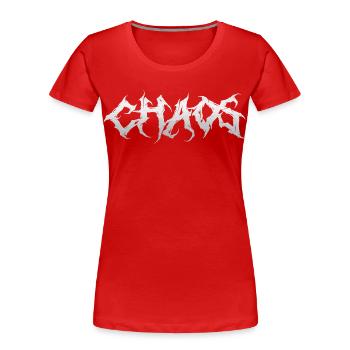 Chaos Death Metal – Heavy Metal Grunge Typography - Women's Premium Organic T-Shirt - red - Front - Mia (176cm)