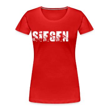 Siegen - Frauen Premium Bio T-Shirt - Rot - Vorne - Mia (176cm)