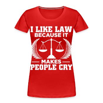 Idée de cadeau d’avocat | Juriste étudiant avocats - T-shirt bio Premium Femme - rouge - Devant - Mia (176cm)
