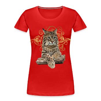 Lynx - T-shirt bio Premium Femme - rouge - Devant - Mia (176cm)