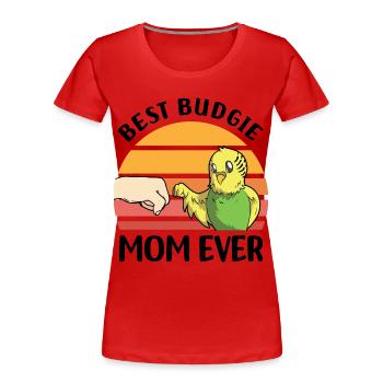 Perruche ondulée - T-shirt bio Premium Femme - rouge - Devant - Mia (176cm)