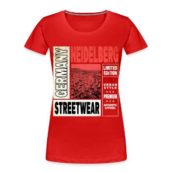 Heidelberg Allemagne Ville Skyline Home Love - T-shirt bio Premium Femme - rouge - Devant - Mia (176cm)