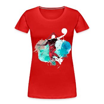 Basketball Basketball Player Dunking Splash Colorful - Women's Premium Organic T-Shirt - red - Front - Mia (176cm)