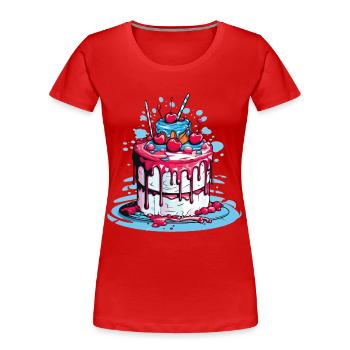 Cake cake baking baker baking queen baking fairy - Women's Premium Organic T-Shirt - red - Front - Mia (176cm)