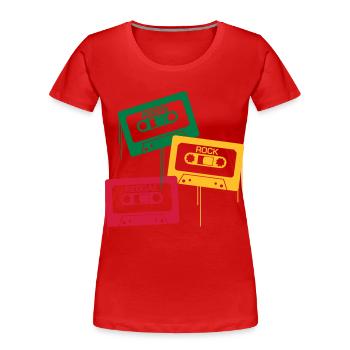 Roots, rock, reggae - T-shirt bio Premium Femme - rouge - Devant - Mia (176cm)