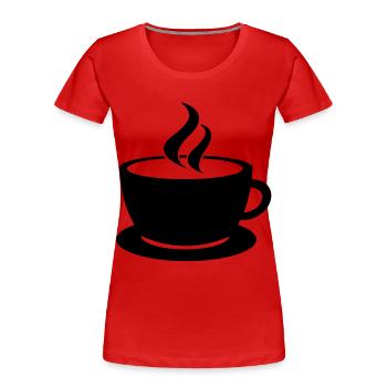 coffee cup tea cafe - Frauen Premium Bio T-Shirt - Rot - Vorne - Mia (176cm)
