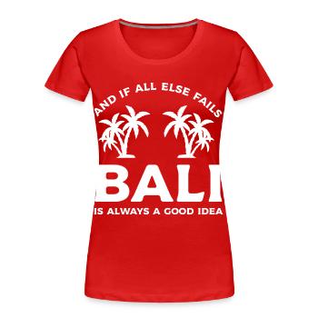 Palmier de Bali Palmier - T-shirt bio Premium Femme - rouge - Devant - Mia (176cm)