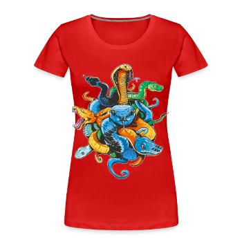 Propriétaire de serpent Reptile Keeper Retro - T-shirt bio Premium Femme - rouge - Devant - Mia (176cm)