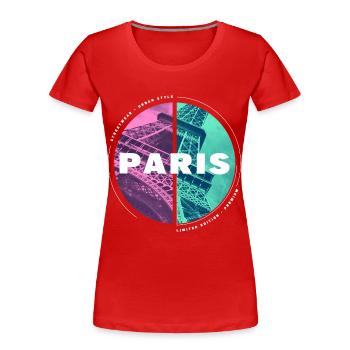 Paris France City Skyline Home Love - Women's Premium Organic T-Shirt - red - Front - Mia (176cm)