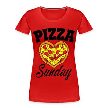 Sonntag Pizza Night Funny Pizza Lover Fast Food - Frauen Premium Bio T-Shirt - Rot - Vorne - Mia (176cm)
