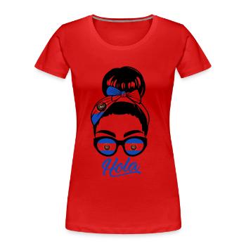 El Salvador Frau - Frauen Premium Bio T-Shirt - Rot - Vorne - Mia (176cm)