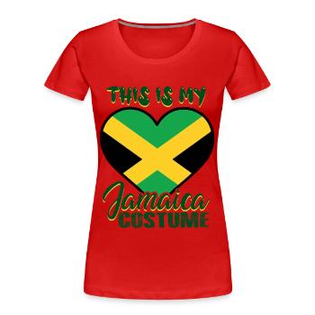 Jamaika Kostüm Jamaica - Frauen Premium Bio T-Shirt - Rot - Vorne - Mia (176cm)