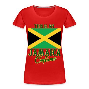 Jamaika Kostüm Jamaica - Frauen Premium Bio T-Shirt - Rot - Vorne - Mia (176cm)