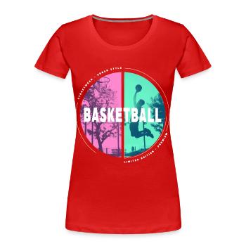 Basketball Basketballspieler Dunking Sport Spieler - Frauen Premium Bio T-Shirt - Rot - Vorne - Mia (176cm)