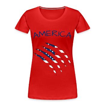 America Risse Klauen - Frauen Premium Bio T-Shirt - Rot - Vorne - Mia (176cm)