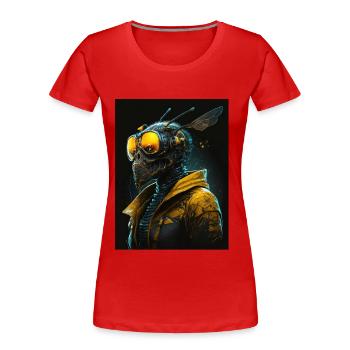 Homme frelon - T-shirt bio Premium Femme - rouge - Devant - Mia (176cm)