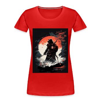 Japanischer Samurai-Krieger - Frauen Premium Bio T-Shirt - Rot - Vorne - Mia (176cm)