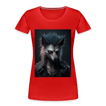 Rebel Punk Wulf - Women's Premium Organic T-Shirt - red - Front - Mia (176cm)