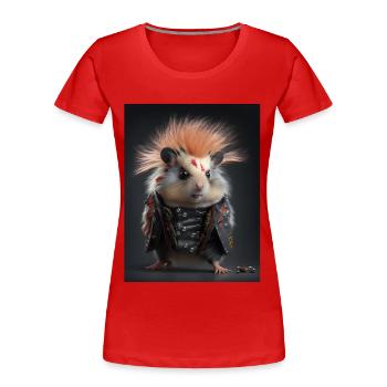 Cool Punk Mouse - Women's Premium Organic T-Shirt - red - Front - Mia (176cm)