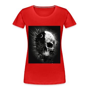 Skull in the Moonlight - Women's Premium Organic T-Shirt - red - Front - Mia (176cm)