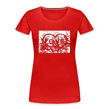 Amour - T-shirt bio Premium Femme - rouge - Devant - Mia (176cm)