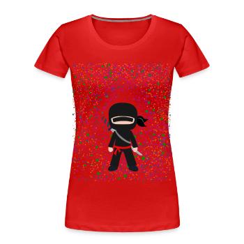 Ninja Dots - Women's Premium Organic T-Shirt - red - Front - Mia (176cm)