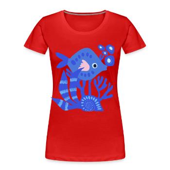 Sous-marin - T-shirt bio Premium Femme - rouge - Devant - Mia (176cm)
