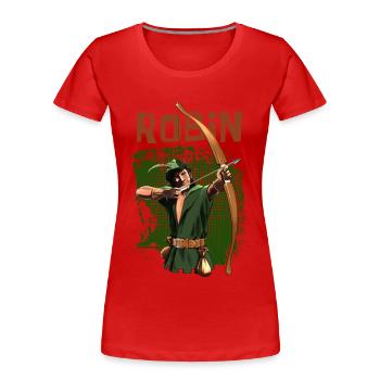 Robin Hood - Pfeil und Bogen - Geschenk - Frauen Premium Bio T-Shirt - Rot - Vorne - Mia (176cm)