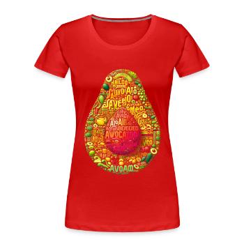 ULTRA AVOCAT ART DE LA TYPOGRAPHIE, ART DU TEXTE, ART DES MOTS - T-shirt bio Premium Femme - rouge - Devant - Mia (176cm)