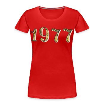 1977 Vintage 1977 Geburtstagsgeschenk - Frauen Premium Bio T-Shirt - Rot - Vorne - Mia (176cm)