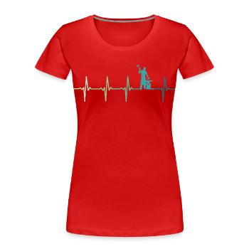 blacksmith hammer heartbeat metalworker - Women's Premium Organic T-Shirt - red - Front - Mia (176cm)
