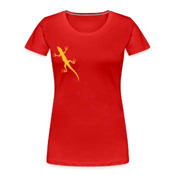 Gecko - T-shirt bio Premium Femme - rouge - Devant - Mia (176cm)