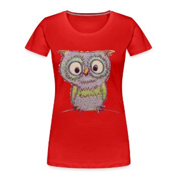 UHU huhu - Frauen Premium Bio T-Shirt - Rot - Vorne - Mia (176cm)
